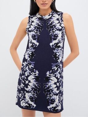 TUCKERNUCK Indigo Reflection Knit Jacquard Marie Dress NWOT Sz L